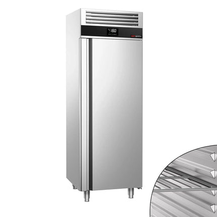 GGM Gastro Commercial Upright Freezer Stainless steel PREMIUM - GN 2/1 - 650L - with 1 glass door