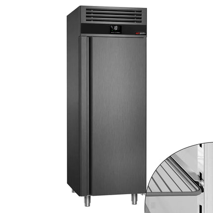 GGM Gastro Commercial Upright Freezer Stainless steel PREMIUM - GN 2/1 - 700L - with 1 glass door - Anthracite