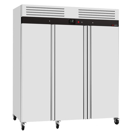 GGM Gastro Commercial Upright Fridge ECO – Stainless Steel – 1800 L – 3 Stainless Steel Doors – Plastic Interior Door Lining