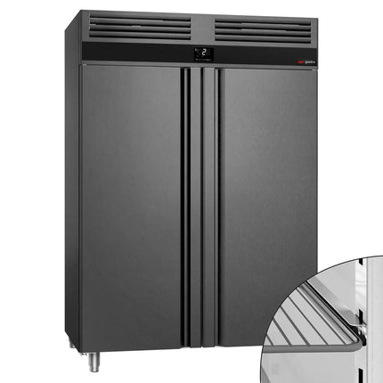 GGM Gastro Commercial Upright Fridge PREMIUM - GN 2/1 - 1400L - with 2 doors - Anthracite