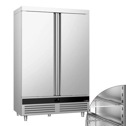 GGM Gastro Commercial Upright Fridge Stainless steel PREMIUM - 1200L - with 2 doors