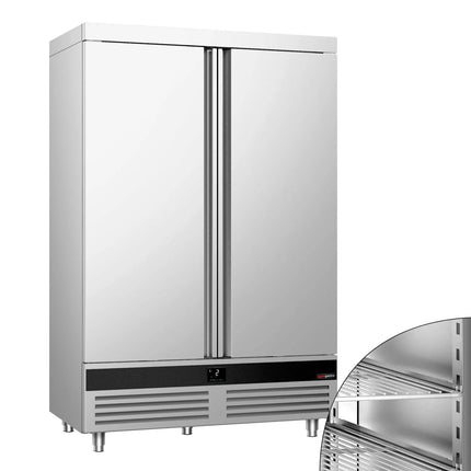 GGM Gastro Commercial Upright Fridge Stainless steel PREMIUM - GN 2/1 - 1400L - with 2 doors