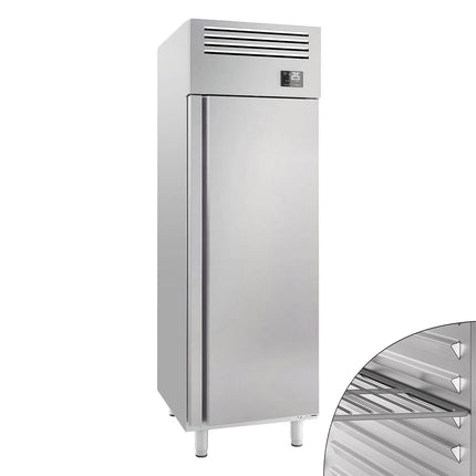 GGM Gastro Commercial Upright Fridge Stainless steel PREMIUM PLUS - GN 2/1 - 560L - with 1 door