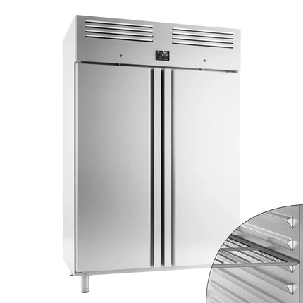 GGM Gastro Commercial Upright Fridge Stainless steel PREMIUM PLUS - GN 2/1 - 1240L - with 2 doors