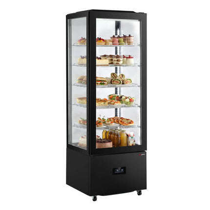 GGM Gastro Commercial upright glass door display fridge - 442L - 650mm - Double glazing - square - with 5 shelves - 1 glass door front