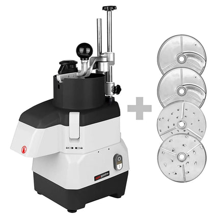 GGM Gastro Commercial Veg Prep Machine - 735W - incl. 4 Cutting/Grating Discs - Stainless Steel