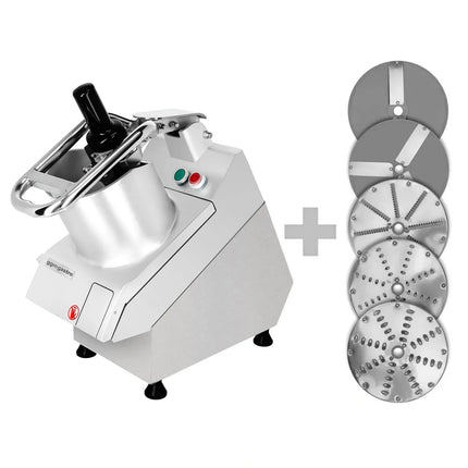 GGM Gastro Commercial Veg Prep Machine - 750W - Ø170mm Feed Opening - incl. 5 Cutting/Grating Discs