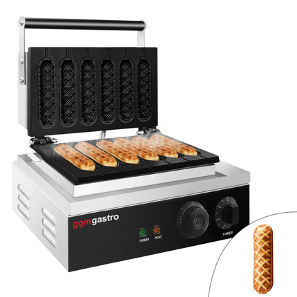 GGM Gastro Commercial Waffle Maker / Lolly Waffle Maker - Double - Manual - 1.55kW - Shape: Waffle on a stick - for 6 pieces