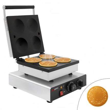 GGM Gastro Commercial Waffle Maker - Single - Manual - 1.75kW - Shape: 4 Pancakes