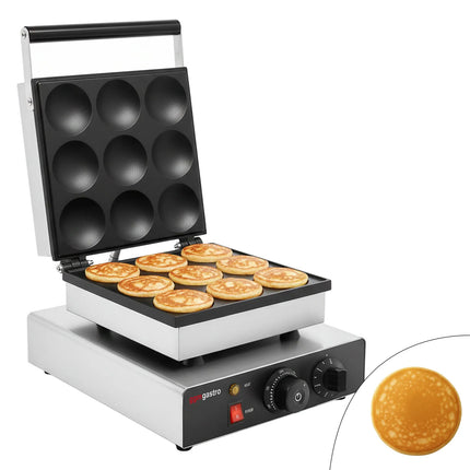 GGM Gastro Commercial Waffle Maker - Single - Manual - 1.75kW - Shape: American Pancakes