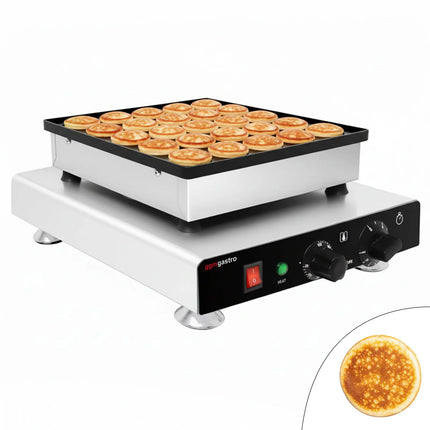 GGM Gastro Commercial Waffle Maker - Single - Manual - 850W - Shape: Poffertjes - for 25 pieces - plates with Teflon coating