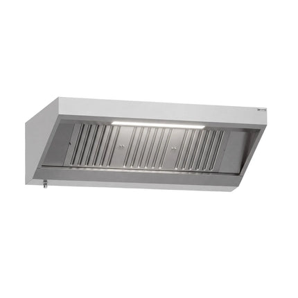 GGM Gastro Commercial Wall-Mounted Extraction Canopy - 1600mm - with Baffle Filters & LED Lighting