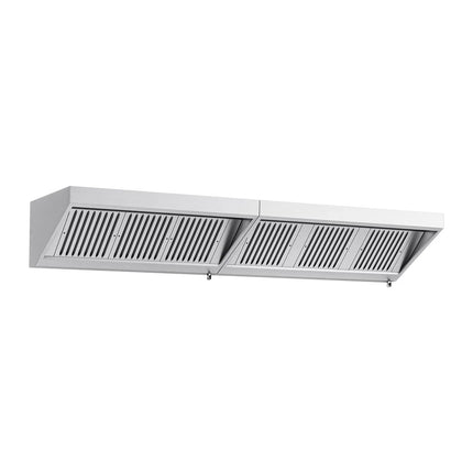 GGM Gastro Commercial Wall-Mounted Extraction Canopy - 2800mm - with Baffle Filters & LED Lighting