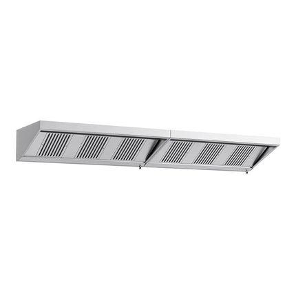 GGM Gastro Commercial Wall-Mounted Extraction Canopy - 4000mm - with Baffle Filters & LED Lighting