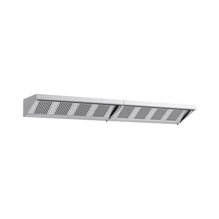 GGM Gastro Commercial Wall-Mounted Extraction Canopy - 4800mm - with Baffle Filters & LED Lighting