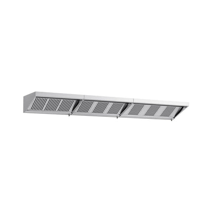 GGM Gastro Commercial Wall-Mounted Extraction Canopy - 5000mm - with Baffle Filters & LED Lighting
