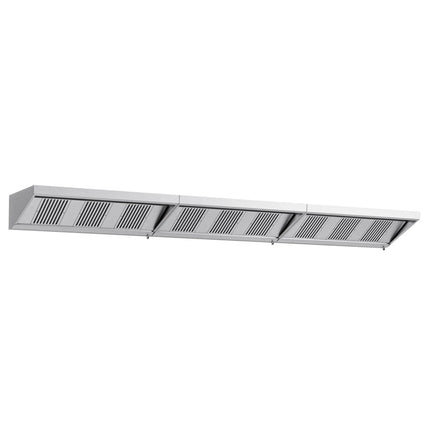 GGM Gastro Commercial Wall-Mounted Extraction Canopy - 6000mm - with Grease Filters & LED Lighting