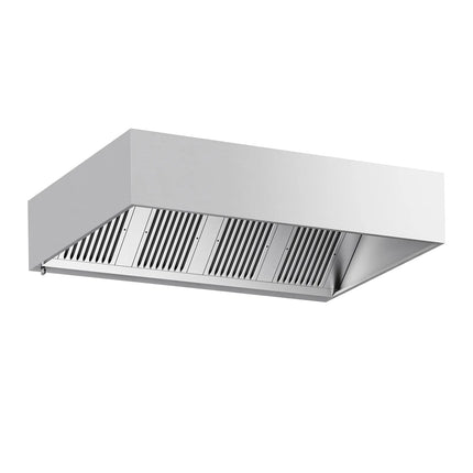 GGM Gastro Commercial Wall-Mounted Extractor Hood - 2200mm - with Baffle Filters & Lighting