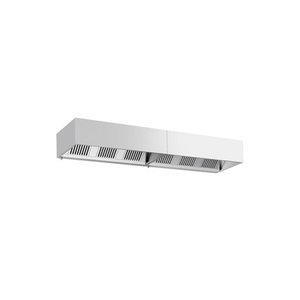 GGM Gastro Commercial Wall-Mounted Extractor Hood - 3600mm - with Baffle Filters & Lighting