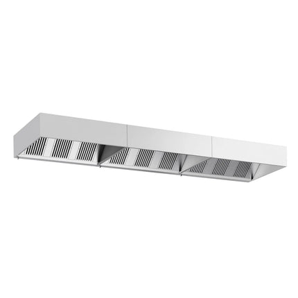 GGM Gastro Commercial Wall-Mounted Extractor Hood - 5800mm - with Baffle Filters & LED Lighting