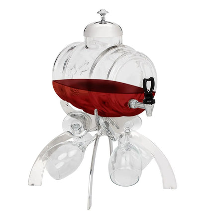 GGM Gastro Commercial Wine Dispenser - 4L - Chrome - incl. 4 Wine Glasses
