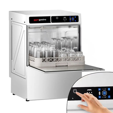GGM Gastro Compact Glasswasher - Touchscreen - 3.3kW - with Drain Pump, Detergent & Rinse Aid Pumps