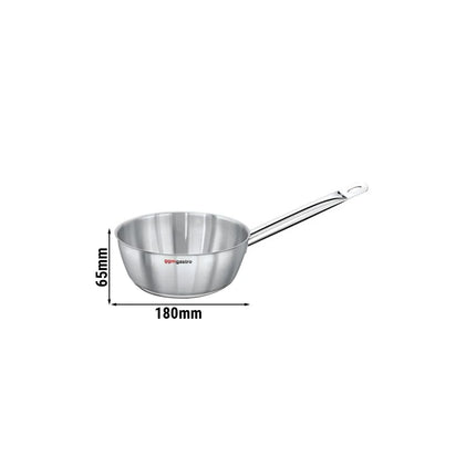 GGM Gastro Conical Sauté Pan - Stainless Steel - 1L - Ø 180mm - Height: 65mm - Induction Compatible