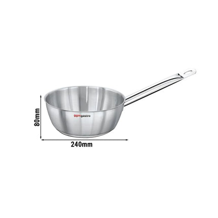 GGM Gastro Conical Sauté Pan - Stainless Steel - 2.5L - Ø 240mm - Height: 80mm - Induction Compatible