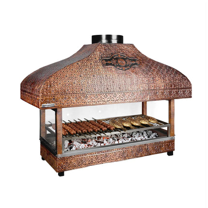 GGM Gastro Copper Charcoal Grill - 1500mm - 1 grill grates - Grill grate: 1300x500mm