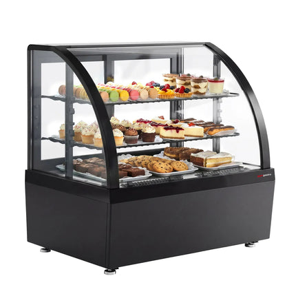 GGM Gastro Countertop display fridge - 100L - 705mm - Double glazing - with 2 shelves - rear sliding glass doors
