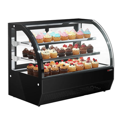GGM Gastro Countertop display fridge - 105L - 700mm - Double glazing - with 2 glass shelves - 2 rear sliding glass doors