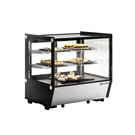 GGM Gastro Countertop display fridge - 120L - 702mm - Double glazing - with 2 adjustable shelves - rear sliding glass doors
