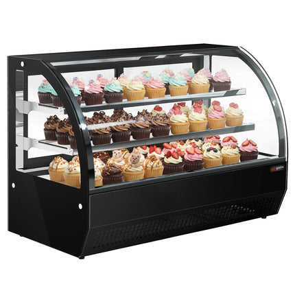GGM Gastro Countertop display fridge - 140L - 900mm - Double glazing - with 2 glass shelves - rear sliding glass doors