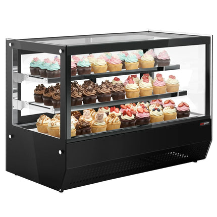 GGM Gastro Countertop display fridge - 160L - 900mm - Double glazing - with 2 glass shelves - rear sliding glass doors