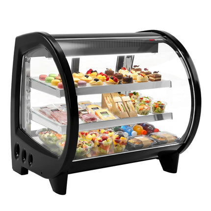 GGM Gastro Countertop display fridge - 188L - 718mm - Double glazing - square - with 2 shelves - rear sliding glass doors