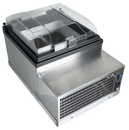 GGM Gastro Countertop Ice Cream Display Freezer - 495mm - Static cooling - for 2 x 5 litres Napoli pans