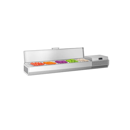 GGM Gastro Countertop Prep Well / Refrigerated Topping Unit - 1493x413mm - 5x GN 1/3