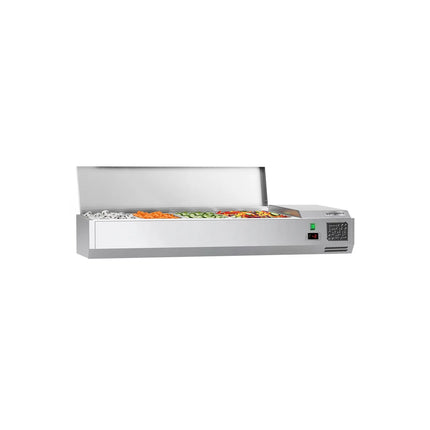 GGM Gastro Countertop Prep Well / Refrigerated Topping Unit ECO - 1200x281/395mm - 4x GN 1/3