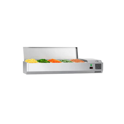 GGM Gastro Countertop Prep Well / Refrigerated Topping Unit ECO - 1200x335mm - 5x GN 1/4