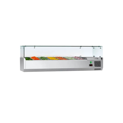 GGM Gastro Countertop Prep Well / Refrigerated Topping Unit ECO - 1500x335mm - 7x GN 1/4