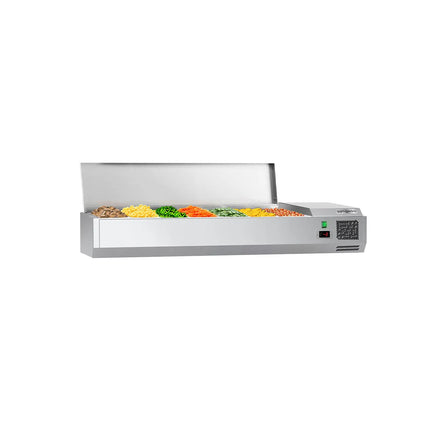 GGM Gastro Countertop Prep Well / Refrigerated Topping Unit ECO - 1500x335mm - 7x GN 1/4