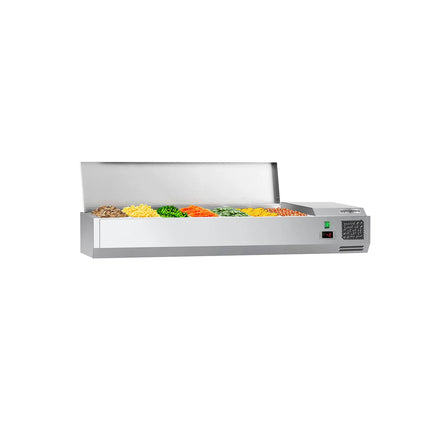 GGM Gastro Countertop Prep Well / Refrigerated Topping Unit ECO - 1600x395mm - 7x GN 1/3