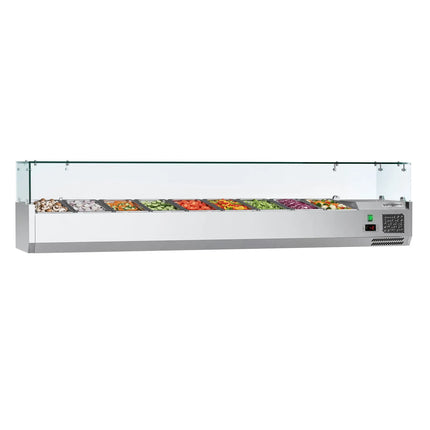 GGM Gastro Countertop Prep Well / Refrigerated Topping Unit ECO - 1800x335mm - 8x GN 1/4