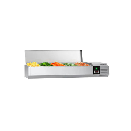 GGM Gastro Countertop Prep Well / Refrigerated Topping Unit PREMIUM - 1200x335mm - 5x GN 1/4