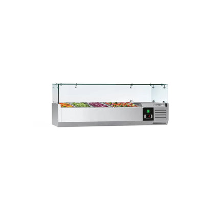 GGM Gastro Countertop Prep Well / Refrigerated Topping Unit PREMIUM - 1200x395mm - 3x GN 1/3 & 1x GN 1/2