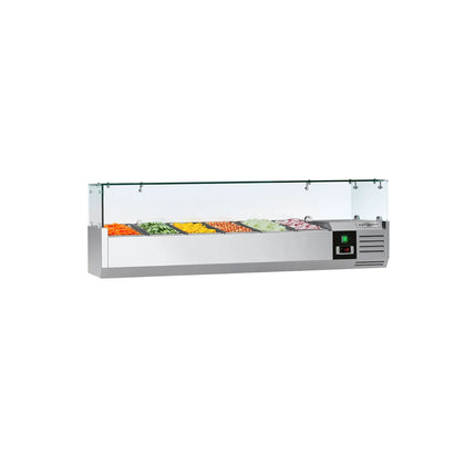 GGM Gastro Countertop Prep Well / Refrigerated Topping Unit PREMIUM - 1400x335mm - 6x GN 1/4
