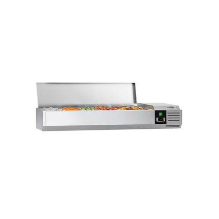 GGM Gastro Countertop Prep Well / Refrigerated Topping Unit PREMIUM - 1400x281mm - 6x GN 1/3