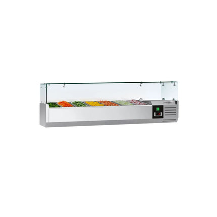 GGM Gastro Countertop Prep Well / Refrigerated Topping Unit PREMIUM - 1500x335mm - 7x GN 1/4