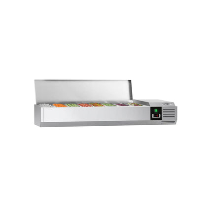 GGM Gastro Countertop Prep Well / Refrigerated Topping Unit PREMIUM - 1600x335mm - 7x GN 1/4