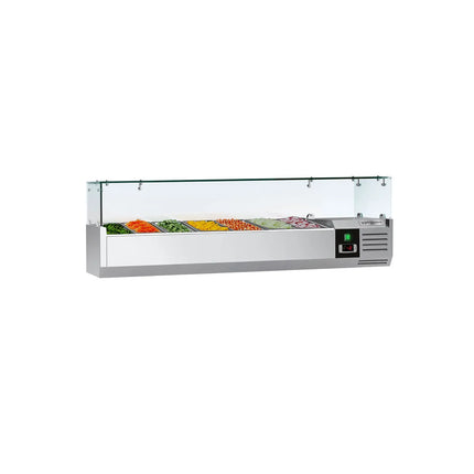 GGM Gastro Countertop Prep Well / Refrigerated Topping Unit PREMIUM - 1600x395mm - 7x GN 1/3